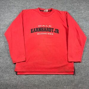 Winners Circle Sweatshirt Men's L Dale Earnhardt Jr Budweiser NASCAR Red